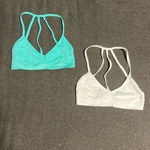 White and Turquoise bra set in size Youth Medium